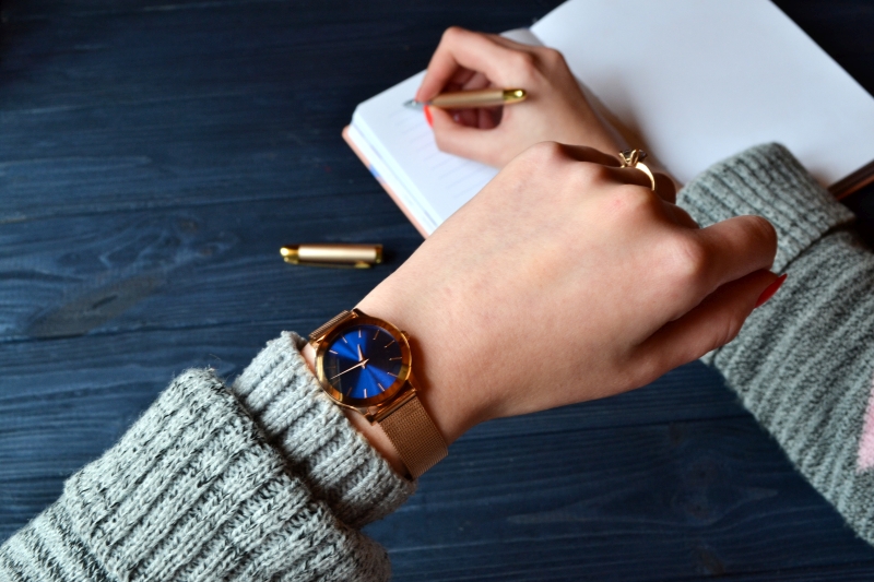 woman using watch